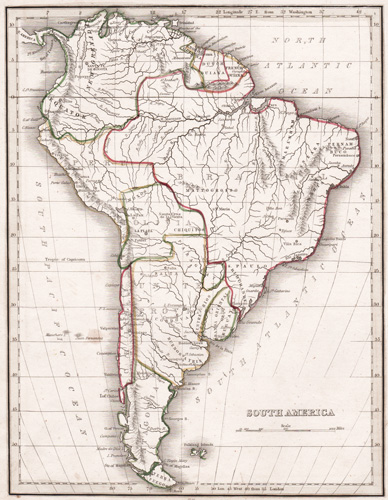 antique map of south america 1835